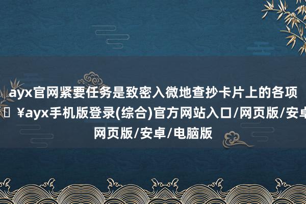 ayx官网紧要任务是致密入微地查抄卡片上的各项信息-🔥ayx手机版登录(综合)官方网站入口/网页版/安卓/电脑版